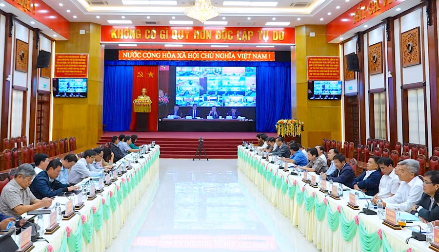 Quang cảnh hội nghị tại điểm cầu tỉnh Gia Lai. Ảnh: Mộc Trà