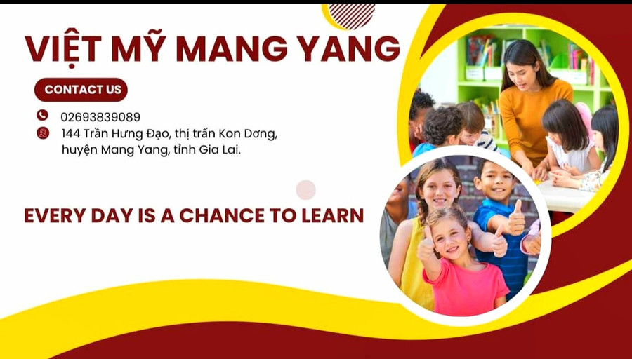 Banner quảng cáo Trung tâm Ngoại ngữ Việt Mỹ Mang Yang-một trong 2 trung tâm ngoại ngữ giải thể trong tháng 7-2024. Ảnh: Mộc Trà Banner quảng cáo Trung tâm Ngoại ngữ Việt Mỹ Mang Yang-một trong 2 trung tâm ngoại ngữ giải thể trong tháng 7-2024. Ảnh: Mộc Trà
