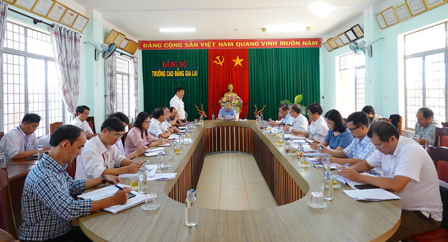 Quang cảnh buổi giám sát tại Trường Cao đẳng Gia Lai. Ảnh: Mộc Trà