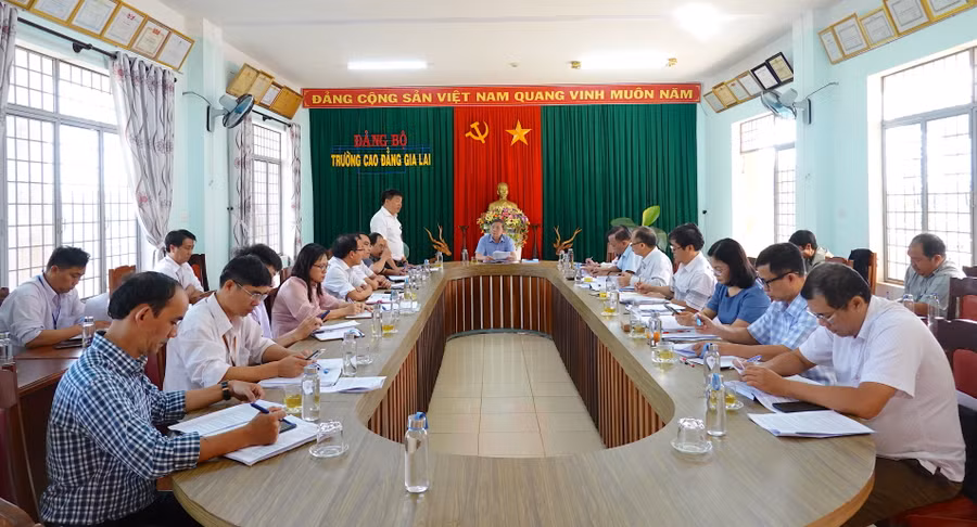 Quang cảnh buổi giám sát tại Trường Cao đẳng Gia Lai. Ảnh: Mộc Trà