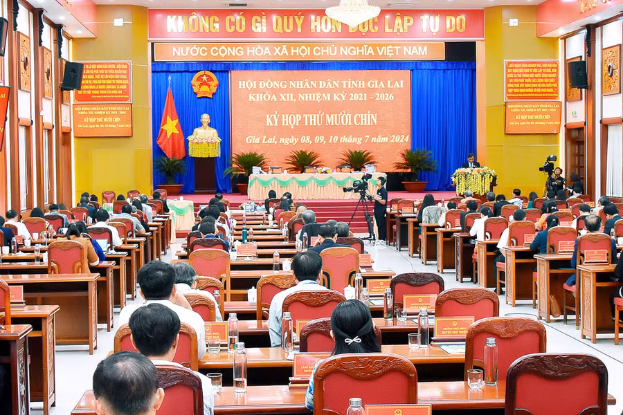 Quang cảnh phiên bế mạc kỳ họp thứ 19 HĐND tỉnh Gia Lai khóa XII. Ảnh: Đ.T