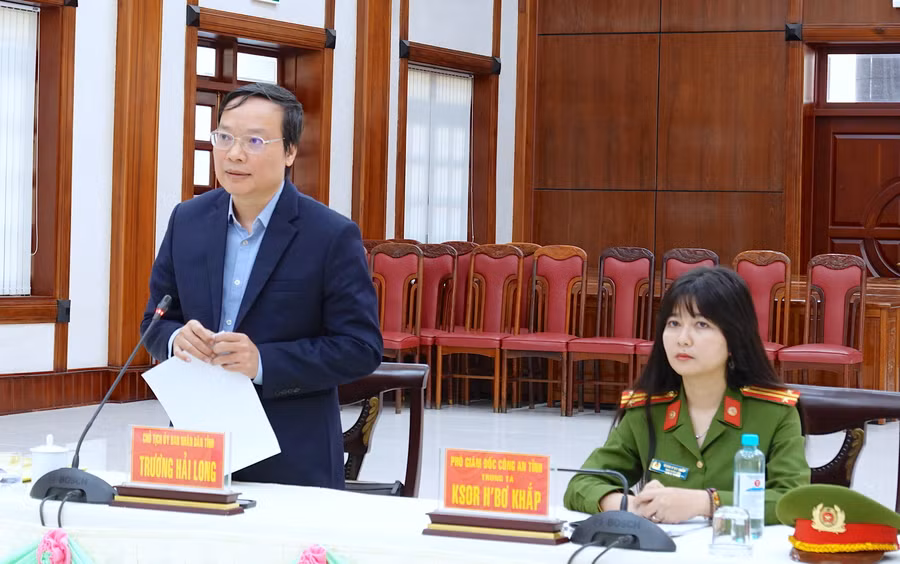 Chủ tịch UBND tỉnh Trương Hải Long phát biểu chỉ đạo tại hội nghị. Ảnh: Mộc Trà