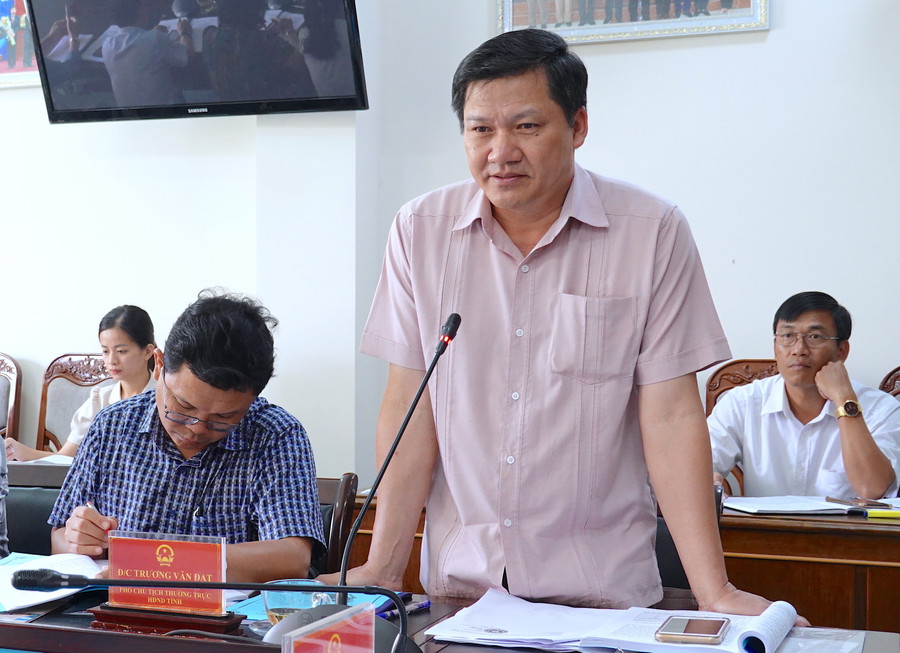 Ông Trương Văn Đạt-Ủy viên Ban Thường vụ Tỉnh ủy, Phó Chủ tịch Thường trực HĐND tỉnh phát biểu tại buổi giám sát. Ảnh: Mộc Trà Ông Trương Văn Đạt-Ủy viên Ban Thường vụ Tỉnh ủy, Phó Chủ tịch Thường trực HĐND tỉnh phát biểu tại buổi giám sát. Ảnh: Mộc Trà