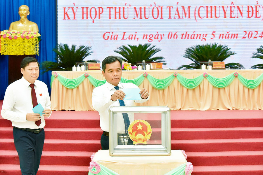 Các đại biểu dự kỳ họp thứ 18 (chuyên đề) HĐND tỉnh khóa XII tiến hành bỏ phiếu bầu bổ sung Ủy viên UBND tỉnh khóa XII đối với ông Lý Minh Thái. Ảnh: Đức Thuỵ Các đại biểu dự kỳ họp thứ 18 (chuyên đề) HĐND tỉnh khóa XII tiến hành bỏ phiếu bầu bổ sung Ủy viên UBND tỉnh khóa XII đối với ông Lý Minh Thái. Ảnh: Đức Thuỵ