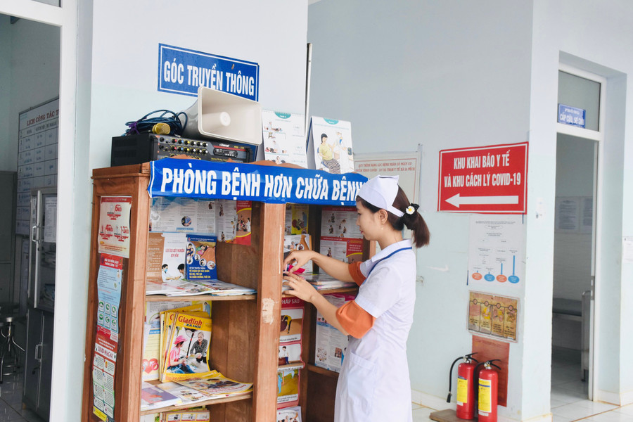 Góc truyền thông tại Trạm Y tế xã Ia Pếch (huyện Ia Grai). Ảnh: Mai Ka Góc truyền thông tại Trạm Y tế xã Ia Pếch (huyện Ia Grai). Ảnh: Mai Ka