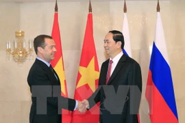 Chủ tịch nước Trần Đại Quang hội kiến Thủ tướng Nga Dmitry Medvedev