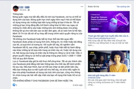 Nhiều người lại bị tin giả lừa 'tôi không đồng ý cho Facebook chia sẻ ảnh hoặc tin'