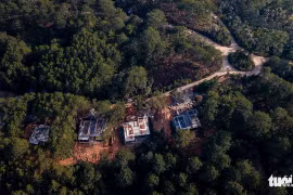 Lại lấn rừng phòng hộ hồ Tuyền Lâm Đà Lạt xây công trình sai phép