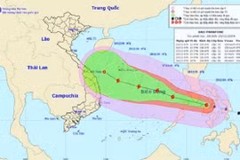 Bão Phanfone giật cấp 14 và "tiến thẳng" vào Biển Đông