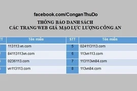 Cảnh báo trang web giả mạo cổng thông tin điện tử của lực lượng Công an