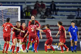 Video: Xem lại pha đánh đầu của Hải Yến vào lưới tuyển nữ Thái Lan