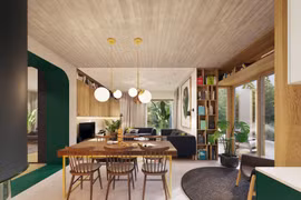 Mẫu phòng khách đặt liền kề phòng ăn ấn tượng