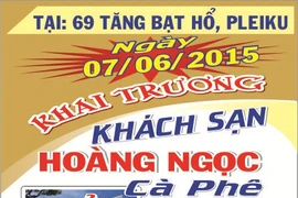 Khai trương Khách sạn Hoàng Ngọc và Cà phê Cỏ Tranh