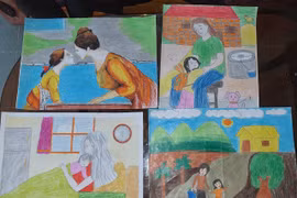 Gia Lai: Trên 370 tác phẩm thi vẽ tranh "Mẹ và con gái"