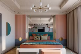 Ngắm phòng ngủ màu hồng mang phong cách hiện đại và lãng mạn