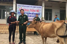 Đồn Biên phòng Ia Púch:Trao tặng bò giống cho hộ nghèo