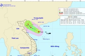 Tâm bão số 2 cách đất liền các tỉnh Quảng Ninh-Hải Phòng khoảng 410km