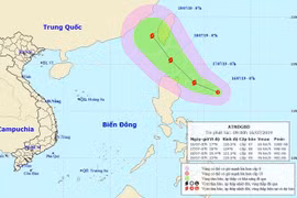Xuất hiện áp thấp nhiệt đới gần Biển Đông