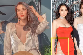 Lan Khuê mặc đồ "bỏ quên" nội y, bạn thân "Nữ hoàng nội y" mặc váy dễ gây "nhìn nhầm"