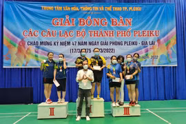 88 tay vợt tham gia Giải bóng bàn các câu lạc bộ TP. Pleiku