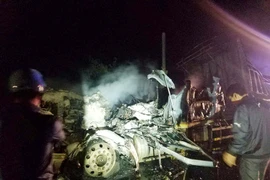 Gia Lai: Xe tải bỗng dưng bốc cháy giữa đêm