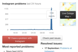 Instagram bị sập