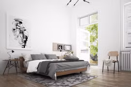 Phòng ngủ màu trắng nhẹ nhàng và thư giãn