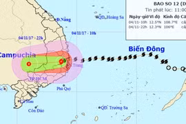 Bão số 12 đi sâu vào đất liền và suy yếu dần thành ATNĐ