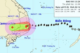 Bão số 12 đi sâu vào đất liền và suy yếu dần thành ATNĐ