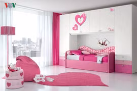 Mẫu phòng ngủ màu hồng đẹp như cổ tích