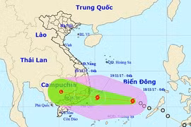 Áp thấp nhiệt đới đã mạnh lên thành bão, cơn bão số 14