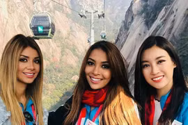 Dàn người đẹp kiễng chân đọ chiều cao tại Miss World 2017