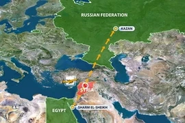 1 máy bay chở khách Nga bị bắn trên bầu trời Syria