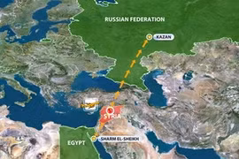 1 máy bay chở khách Nga bị bắn trên bầu trời Syria