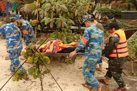 Một ngư dân bị thanh gỗ nặng khoảng 50kg rơi trúng đầu