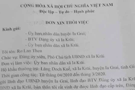 Một Phó Chủ tịch UBND xã Ia Krai xin thôi việc