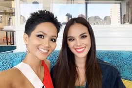 Hoa hậu H'Hen Niê diện váy xẻ táo bạo, đọ dáng thí sinh Miss Universe