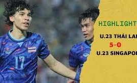 Highlights U.23 Thái Lan 5-0 U.23 Singapore: Voi chiến thể hiện đẳng cấp thật sự