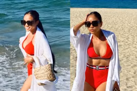 Đoan Trang khoe dáng bốc lửa với áo tắm