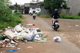 Pleiku: Rác tràn lan trên đường Lý Chính Thắng