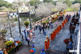 Người Huế dựng nêu để xua đuổi tà ma trong Đại Nội đón Tết