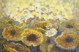 108 bức tranh hoa sen tri ân người hướng tâm đến Phật pháp