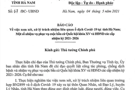 Khởi tố vụ án làm lây lan dịch COVID-19 ở Hà Nam