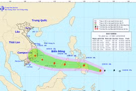 Bão Sanba khả năng sẽ đi vào Biển Đông ngày 30 Tết