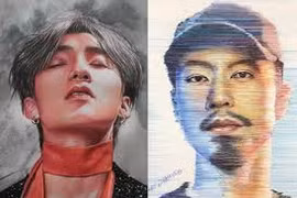 Chàng trai Gia Lai vẽ tranh chân dung bằng compa, chỉ, nam châm