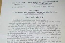 Gia Lai: Thành lập Trường THPT Chi Lăng