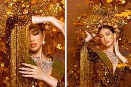 Á hậu Ngọc Thảo diện quốc phục nặng gần 30kg thi Hoa hậu Hòa bình có gì đặc biệt?