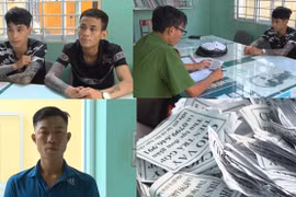 Bắt quả tang nhóm thanh niên rải và dán hàng ngàn tờ rơi 'tín dụng đen'