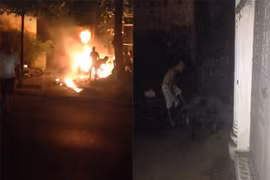 Nghi mâu thuẫn với bạn gái, nam thanh niên tự đổ xăng rồi châm lửa