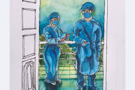 Chàng trai 9X gây sốt mạng xã hội với bộ tranh ký họa cuộc sống cách ly